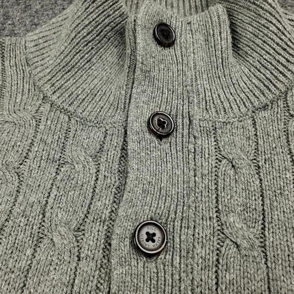 Polo Ralph Lauren Cable Knit Sweater Quarter Zip Mens 2XL 100% Tussah Silk Gray